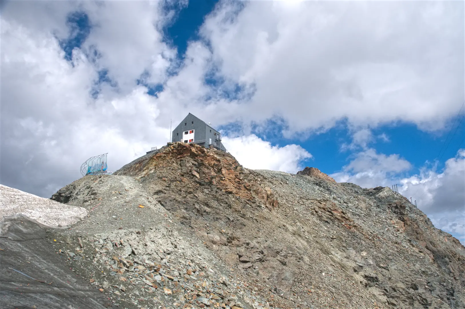 Colle del Teodulo, dal parcheggio di Breuil-Cervinia